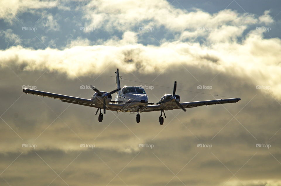 Private plane about to land at Perth airport