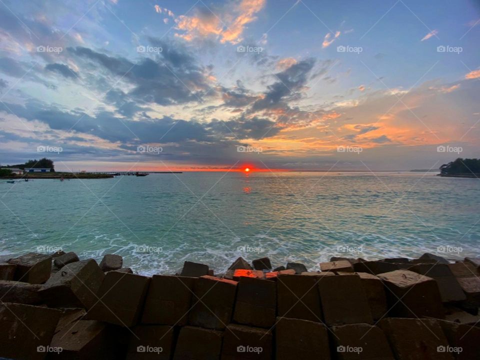 sunset on linau beach