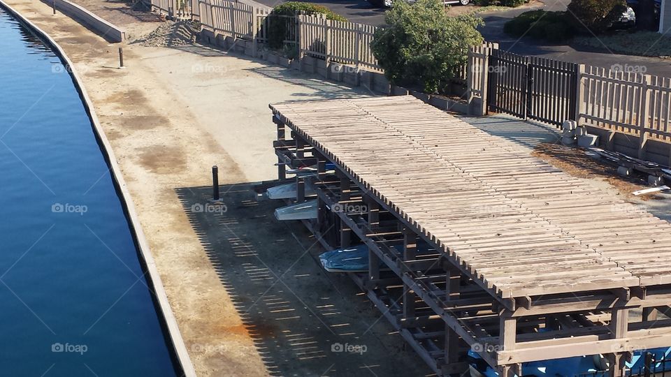 rural boat dock. boat dry storage