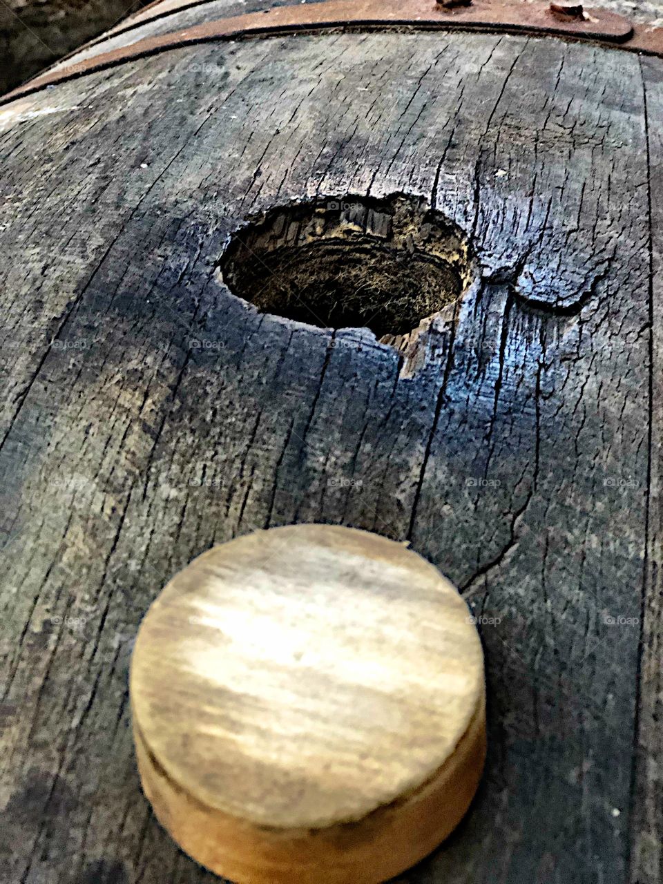 Whiskey barrel with holes! 