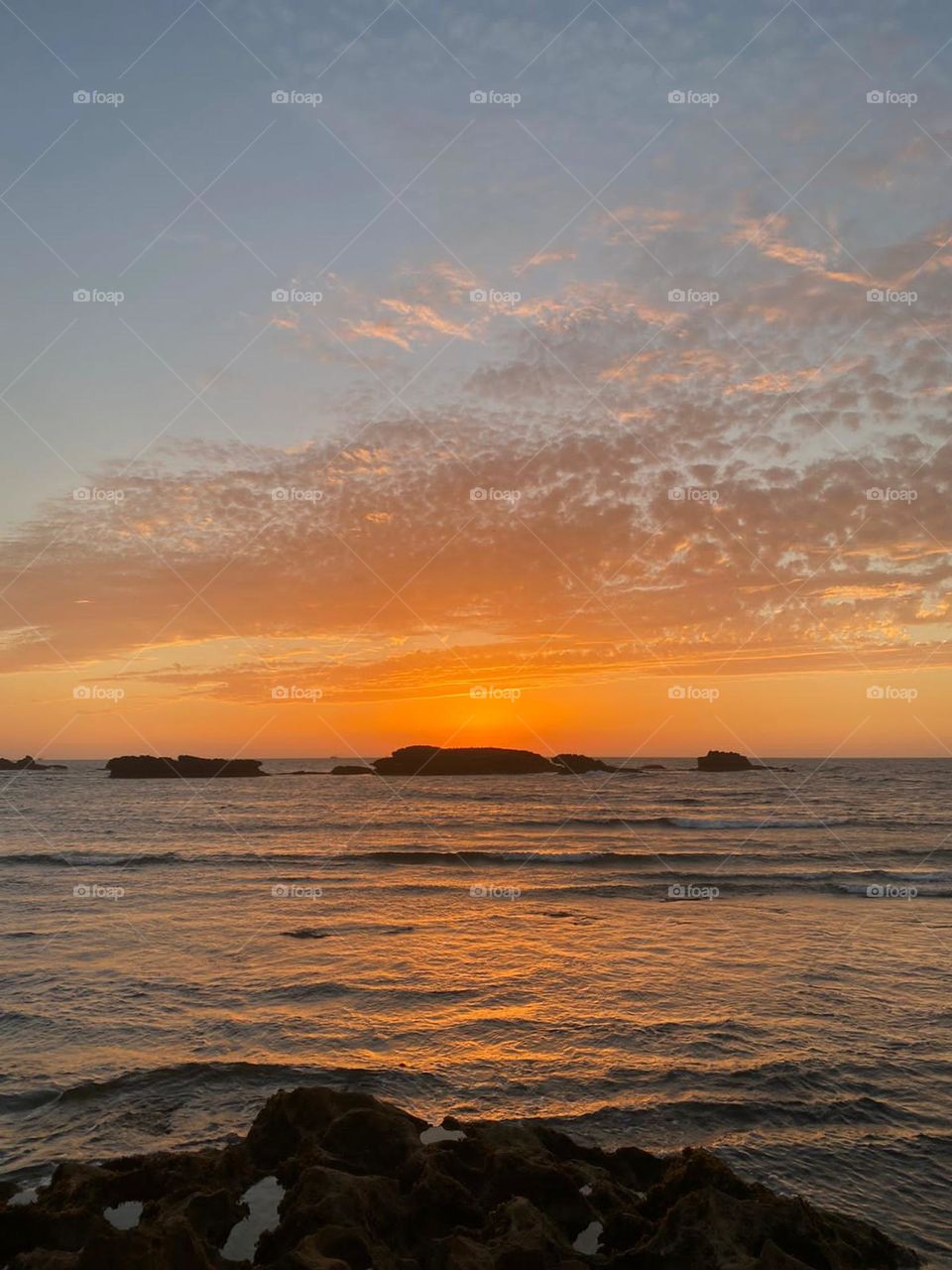 Beautiful sunset at essaouira city.