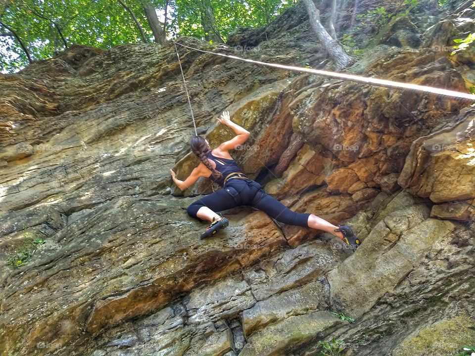 rock climbing girl