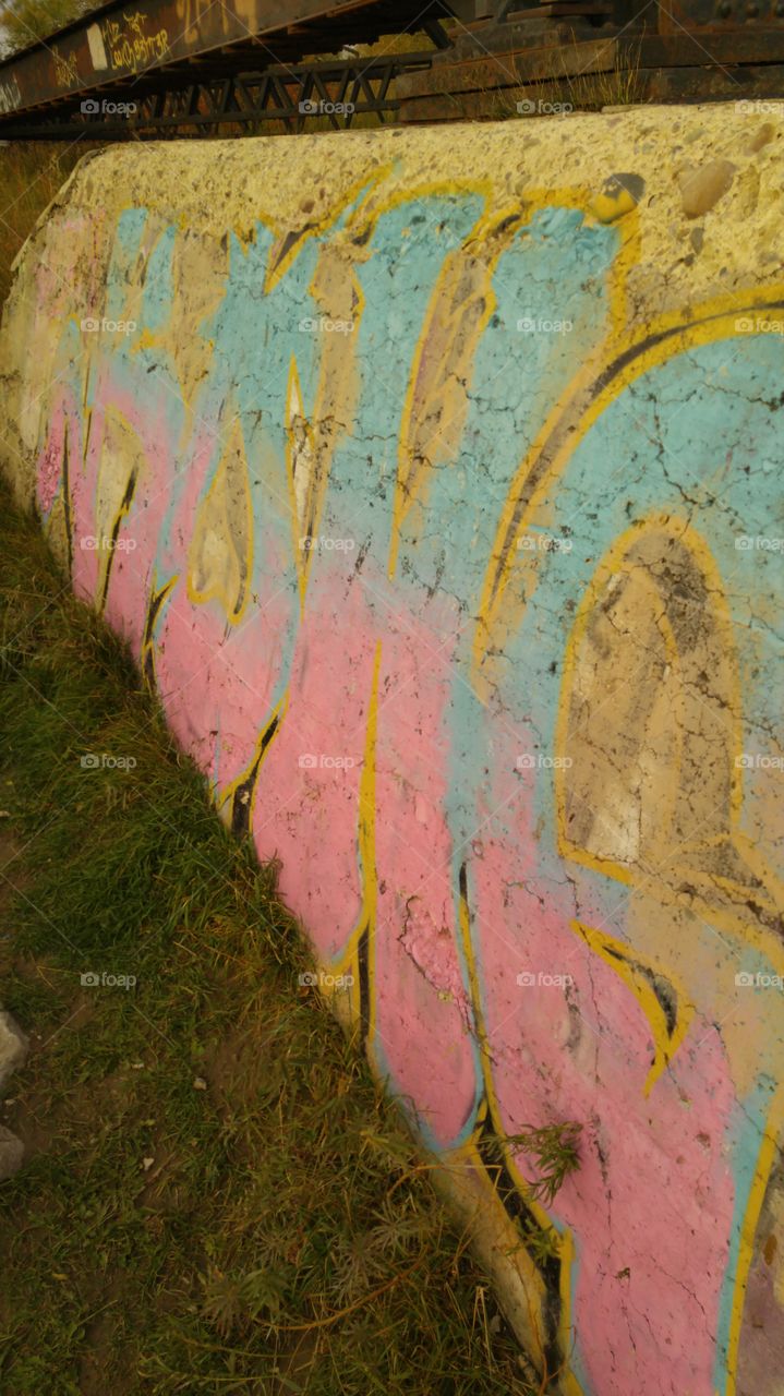 Graffiti on the train bridge