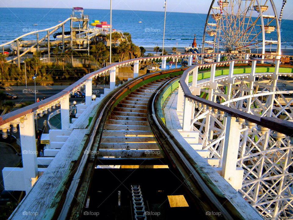 ocean amusement park atlantic roller coaster by refocusphoto