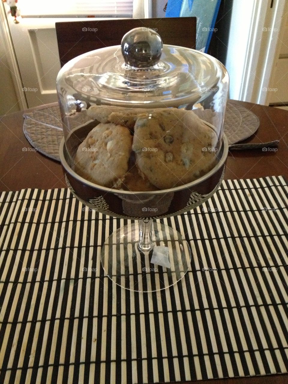 Cookies in glass cloche