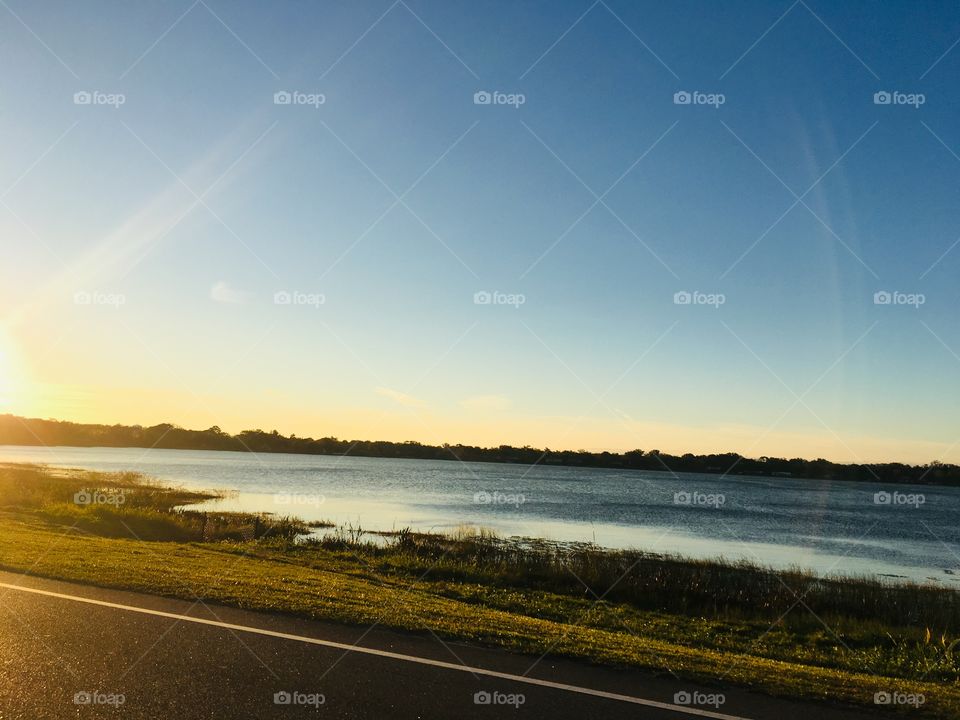 Beautiful morning sky over a Florida lake