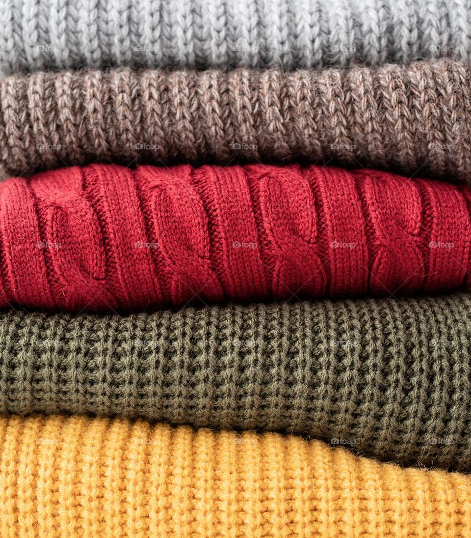 stack of sweaters