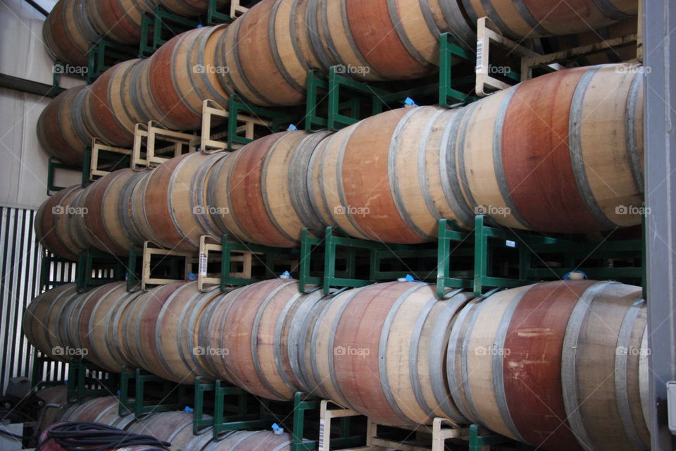 Stacked Wine Barrels