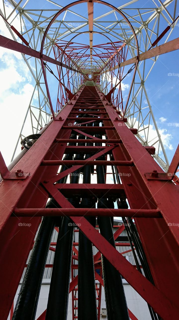 Staircase ladders for climbing mobile phone tower from base to top