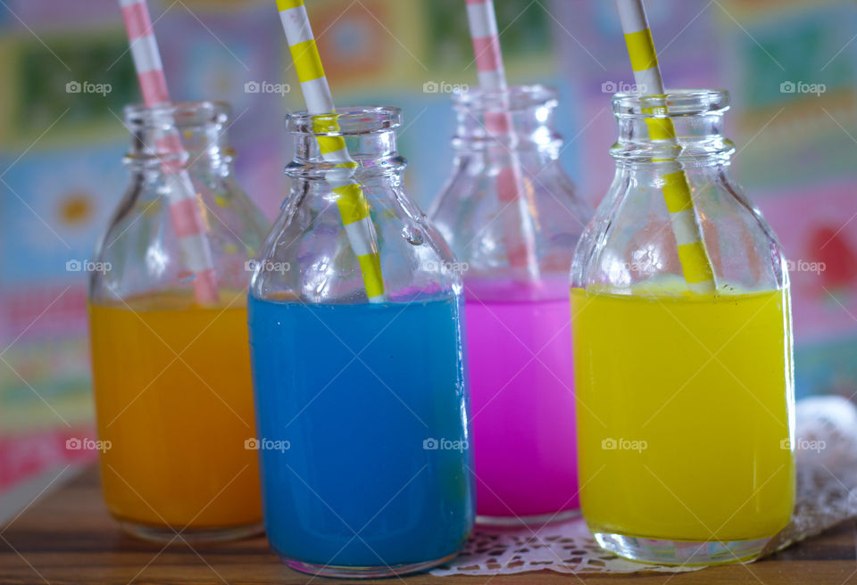 colorful fruit juice