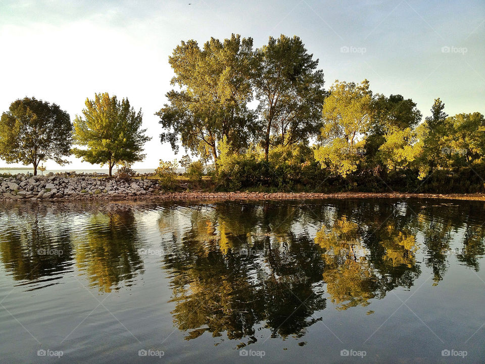 Lake Michigan . Pretty reflections 