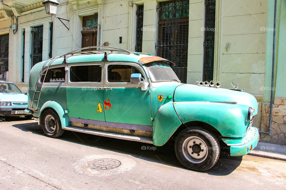 Classical car on the street in old Havana 