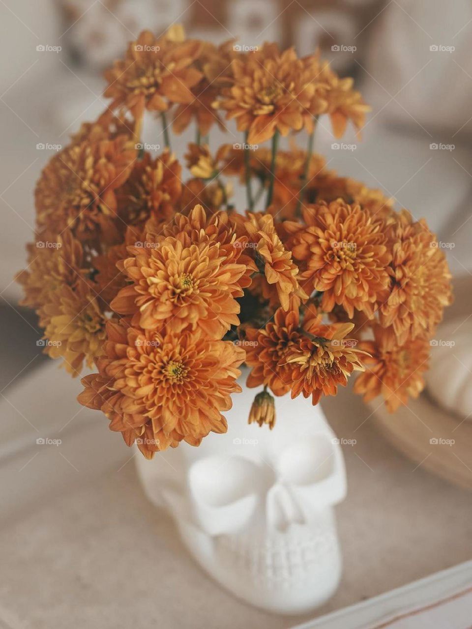 Flowers in  a Halloween vase!