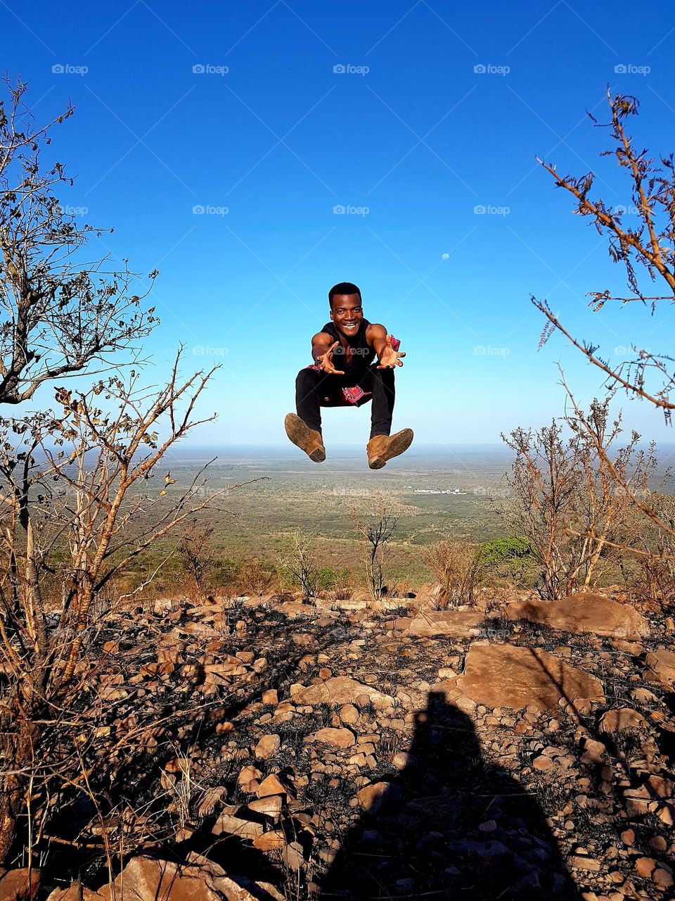 Happiness Jump Mountain Landscape