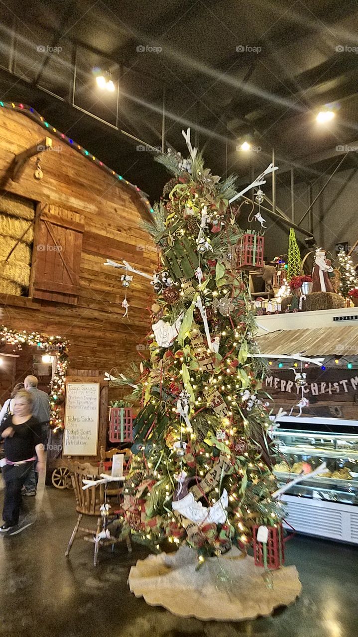 Christmas tree at a restaurant in Texas