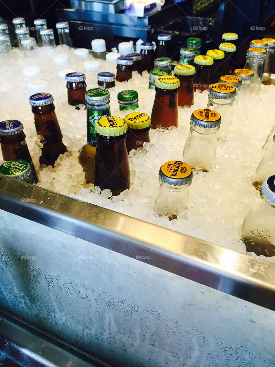Beer bottles . Beer bottles in ice