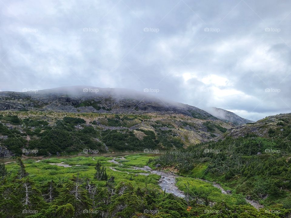 Rainy days along a river hike