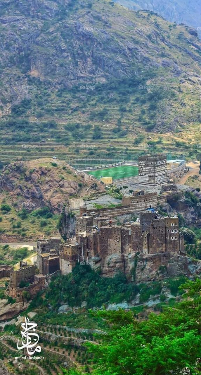 Glory be to God, the magnificent and picturesque view and the natural green trees are a view that is nothing more wonderful than it
