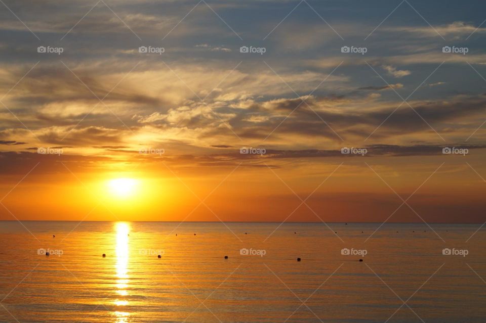 Sunset on the sea