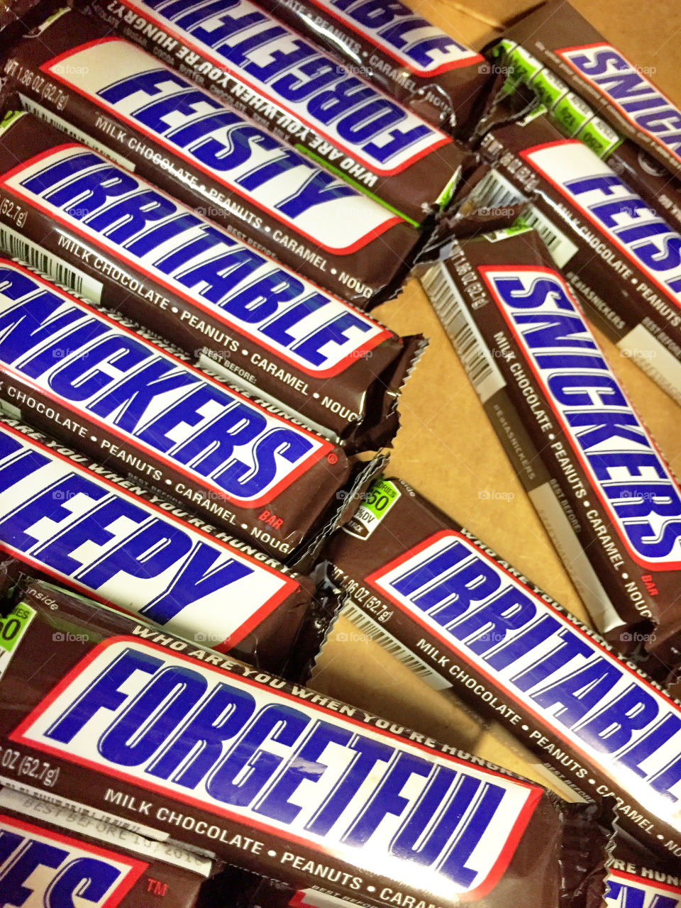Which one are you? Snickers bars with mood themes on the labels. 
