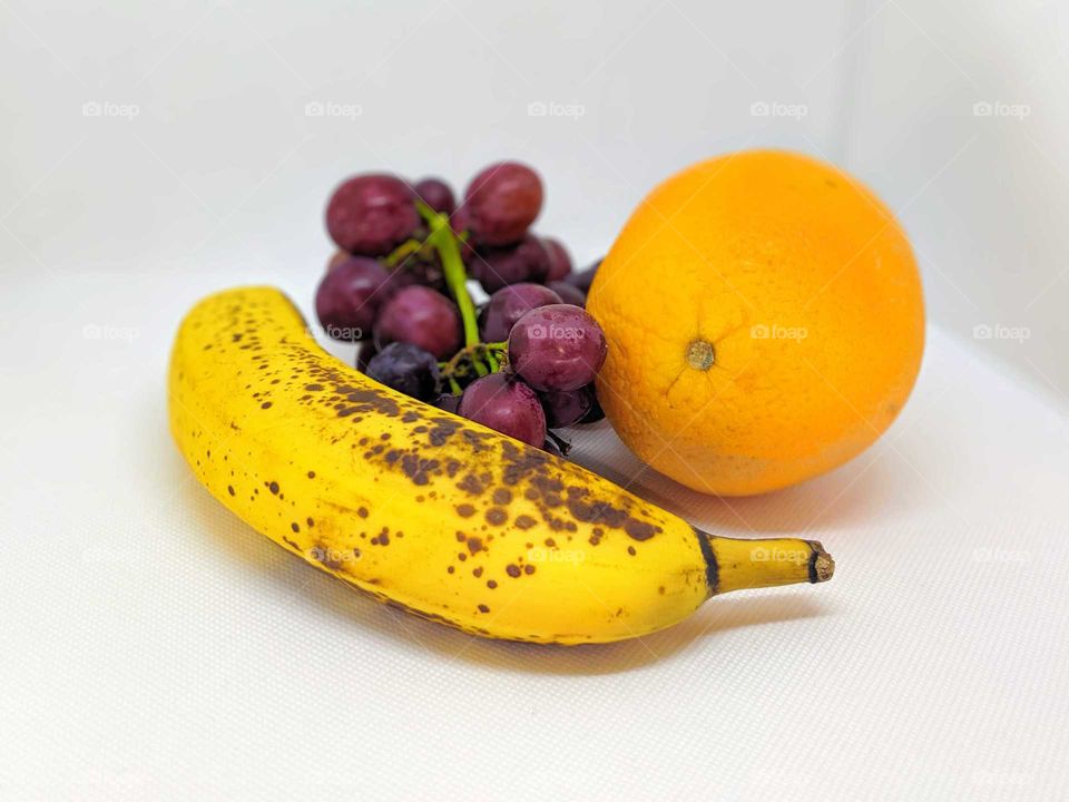 Banana Grapes and Orange