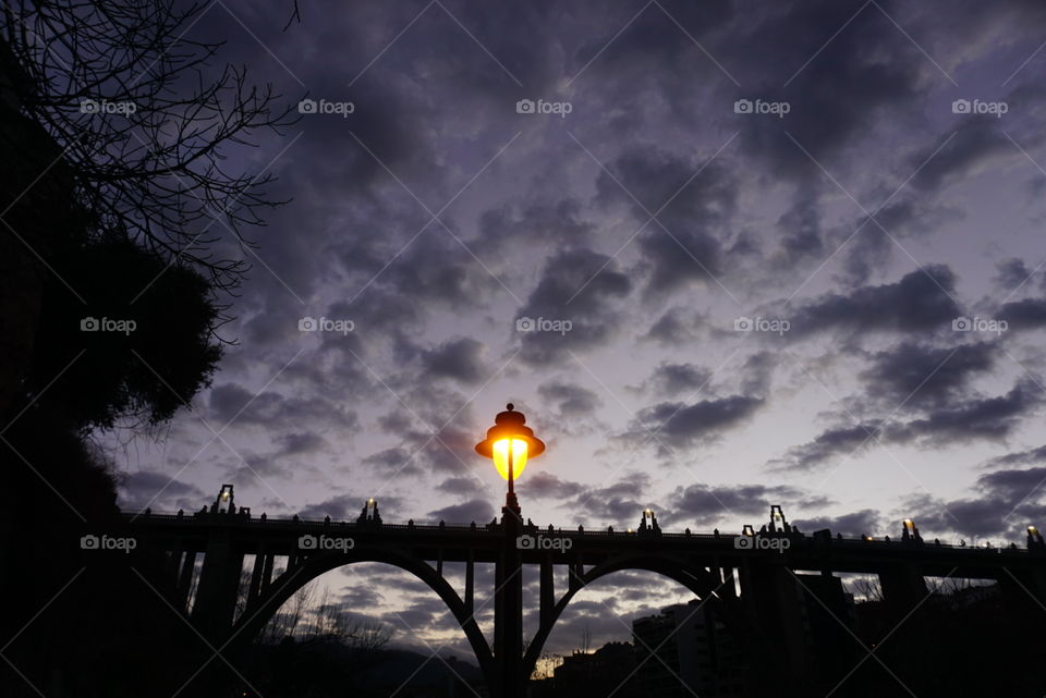 Bridge#evening#lights#clouds#lamp