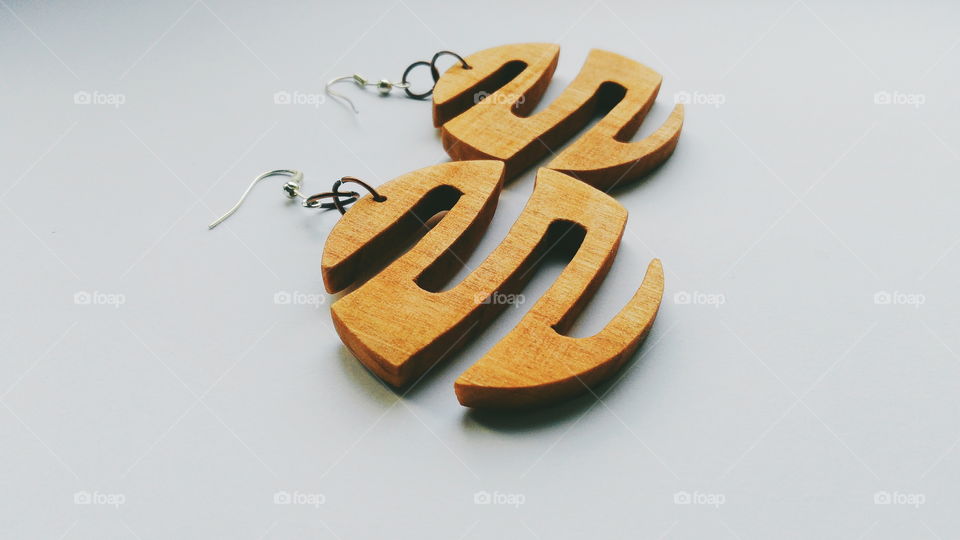 women's wooden earrings of African descent