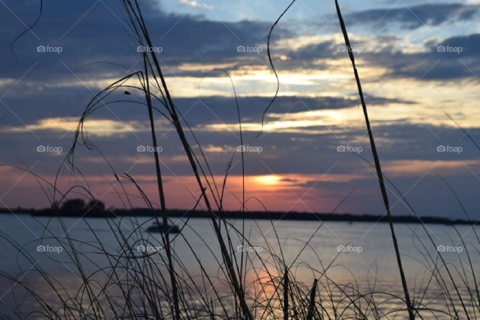 Sunset walk by the water