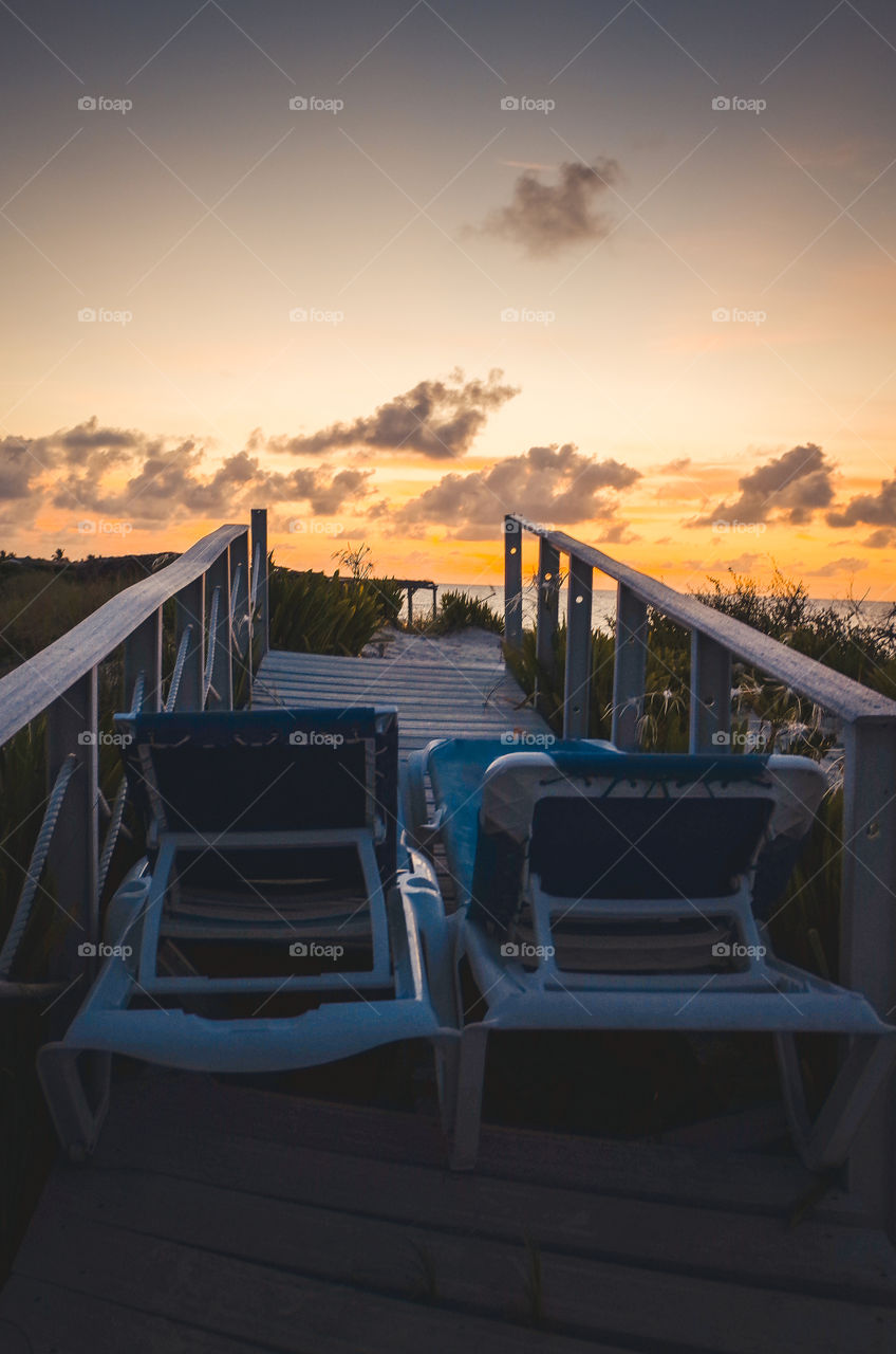 watching the su set in a Cuba beach
