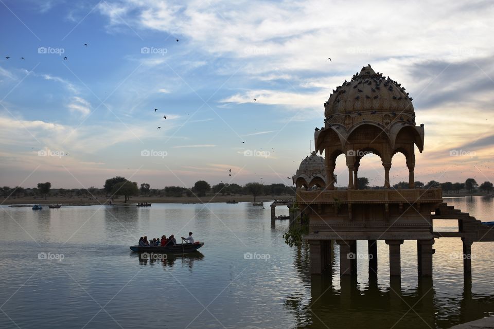 beautiful clouds at gadisar lake Jaisalmer Rajasthan India