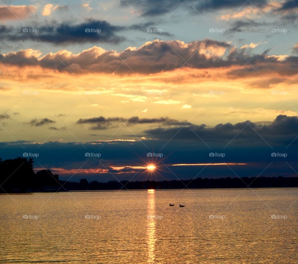 Dramatic sky over seascape