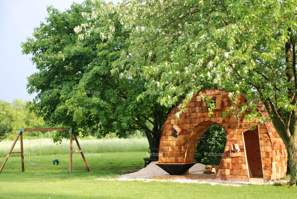 Leaning Tower Playhouse for our kids