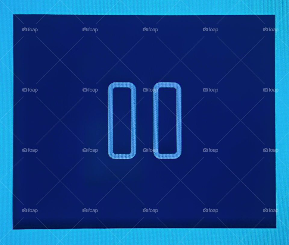 Pause symbol on a television screen