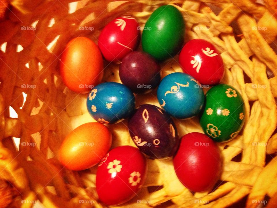 Easter eggs basket 