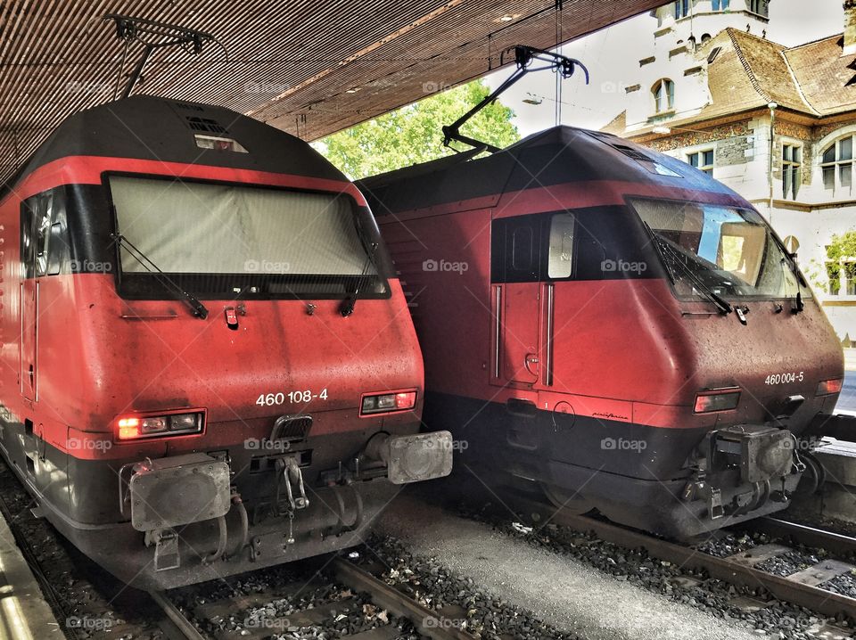 Trains in Zurich station . Trains in Zurich station 
