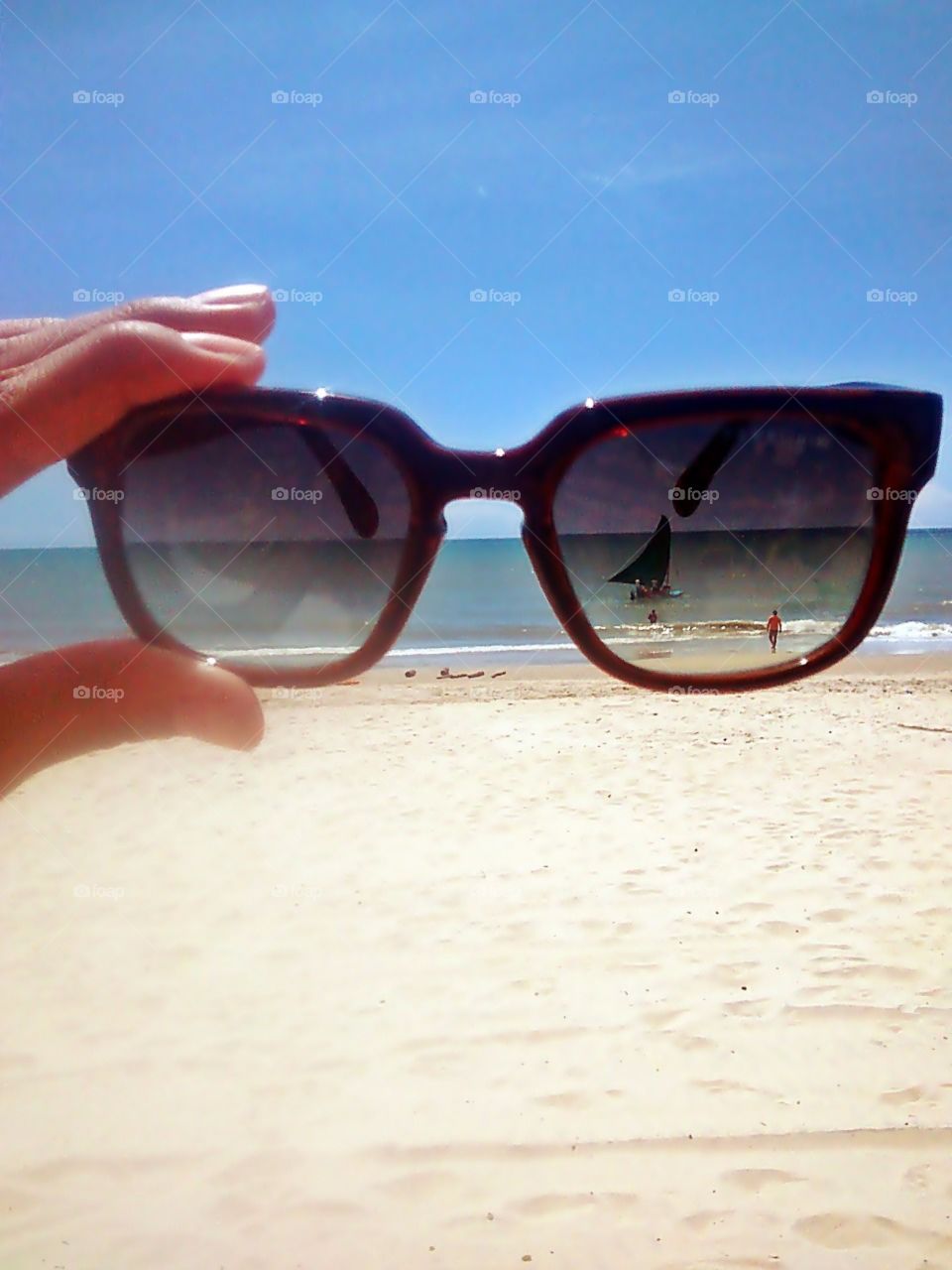 Glasses in the beach