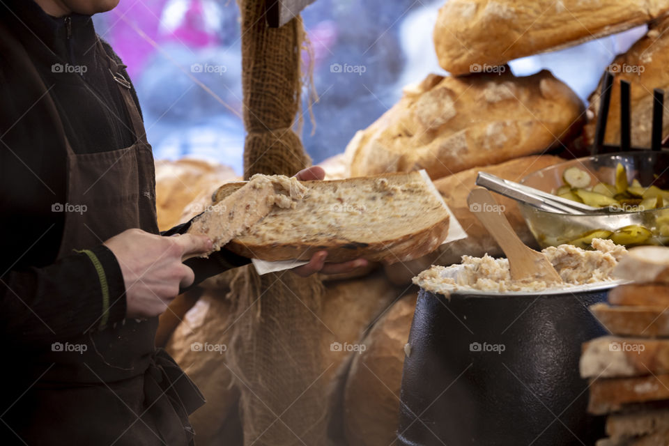 Traditional Galician bread chunk