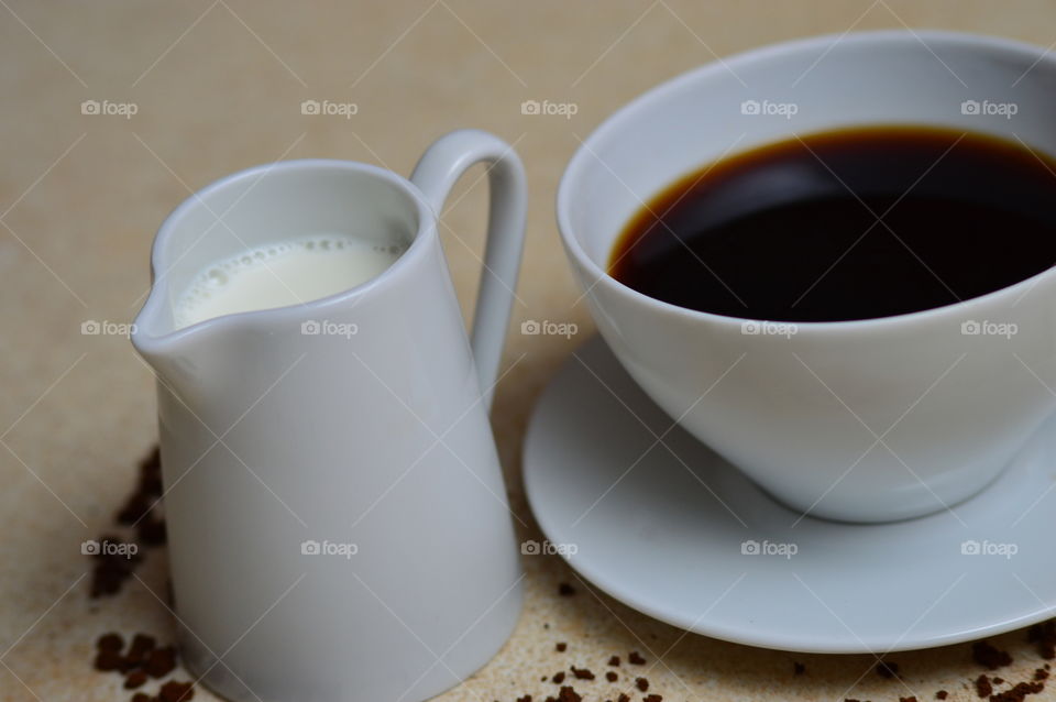 Instant black coffee