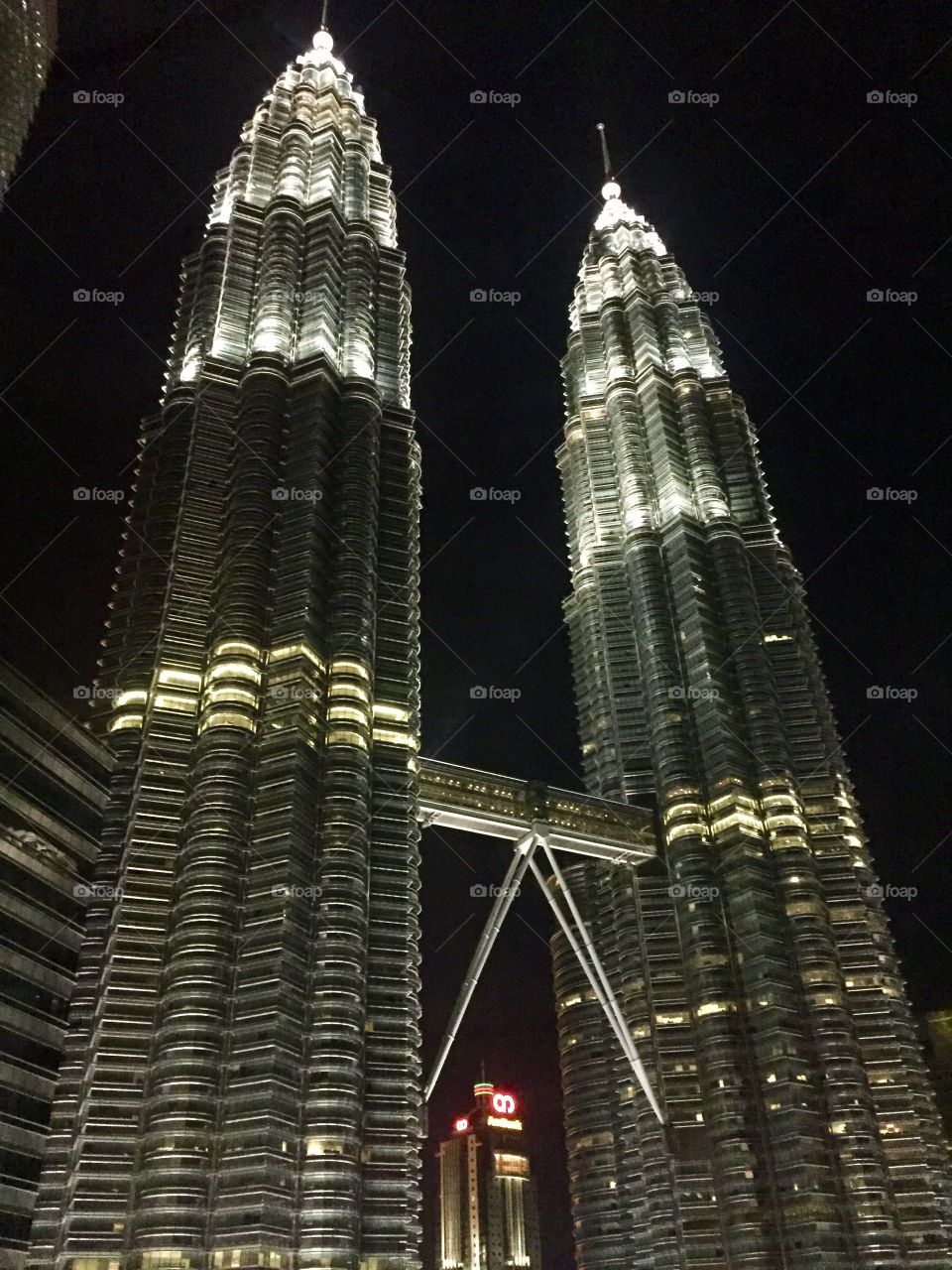 Towers in KL at night 