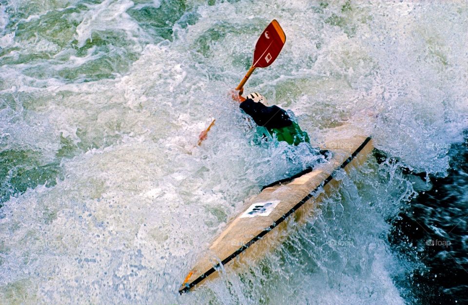 From start to finish. Canoeing in the rapids.