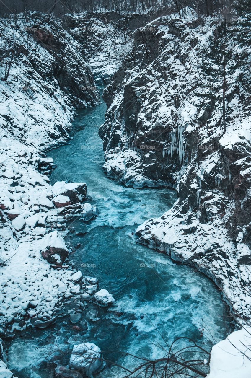 mountain river in the gorge