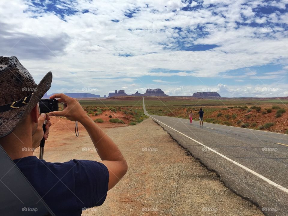 People at the monument valley. People at the monument valley