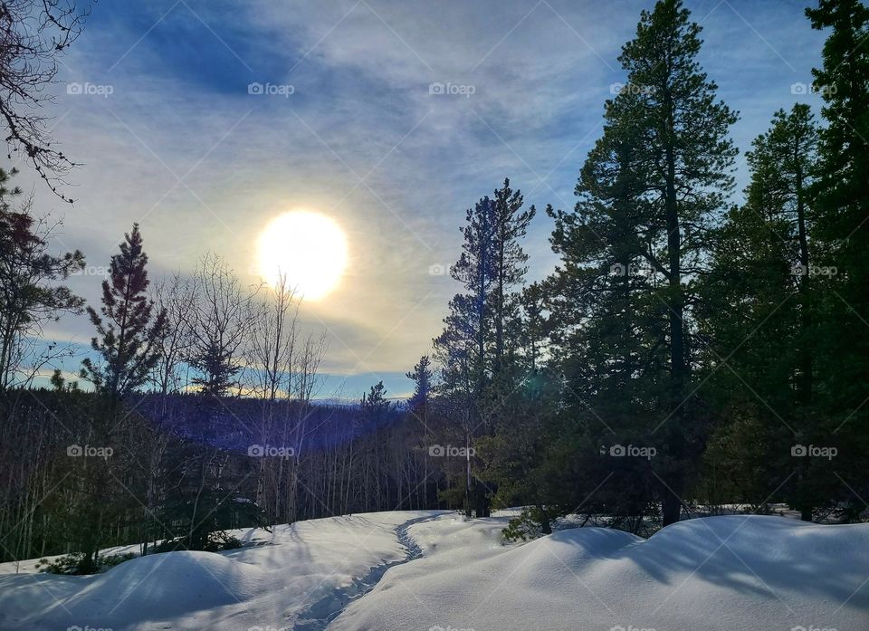 Sun peaking through the spring clouds