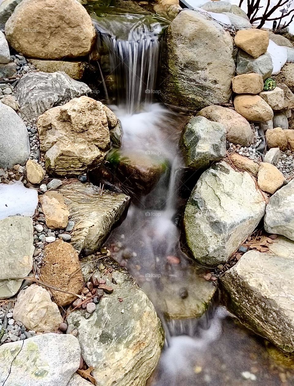 River Waterfall Over Rocks 