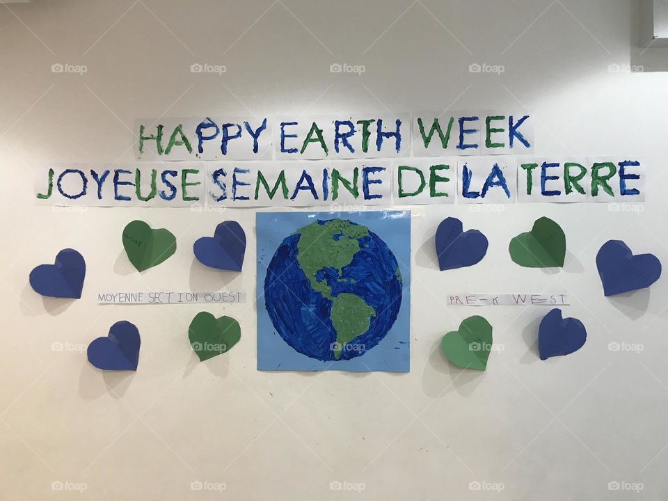 Happy Earth Week preschool sign