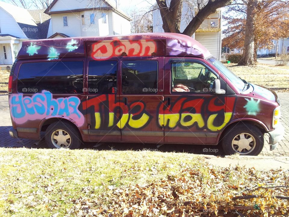 this van appears to be owned by some serious "Jesus freaks" lol