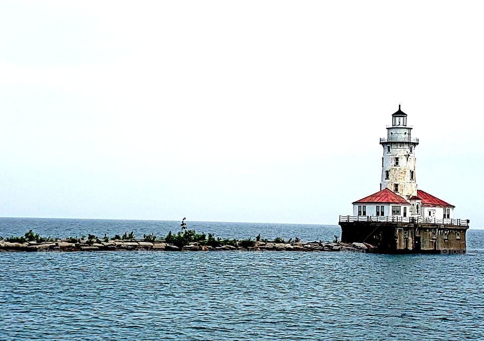 The lighthouse at Lake Michigan