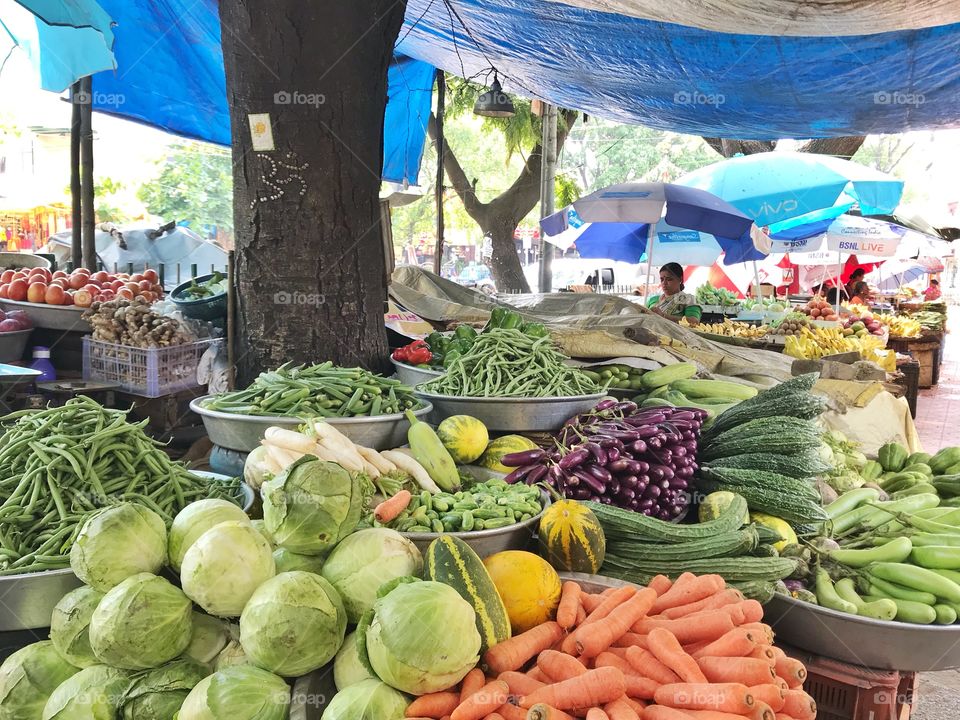 Vegetables market in Bengaluru, Karnataka, India 