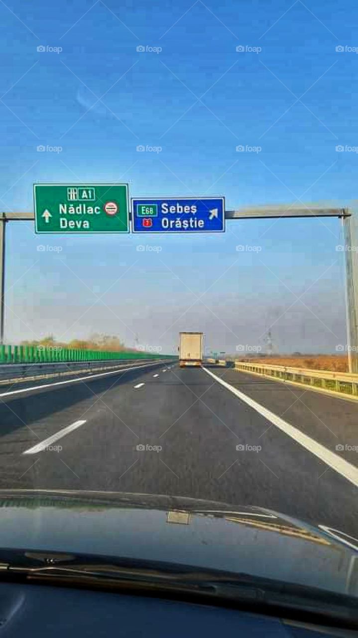 Romanian road signs on your way