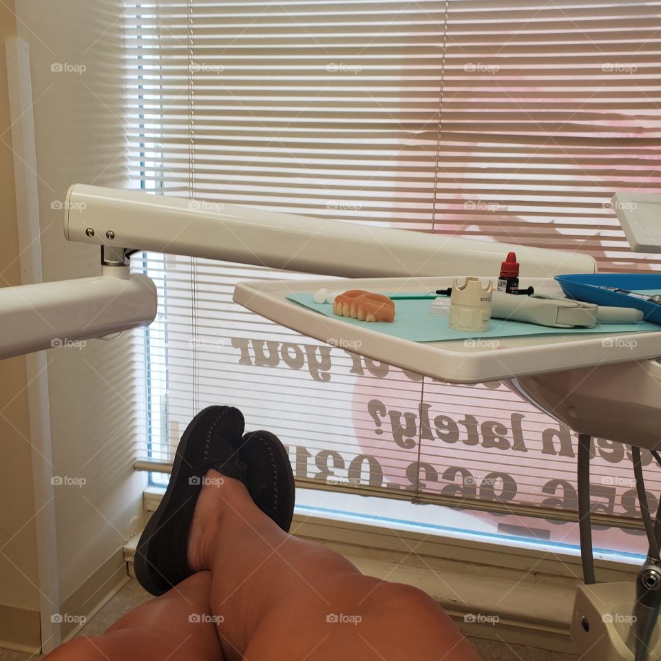 sitting in the dentist chair